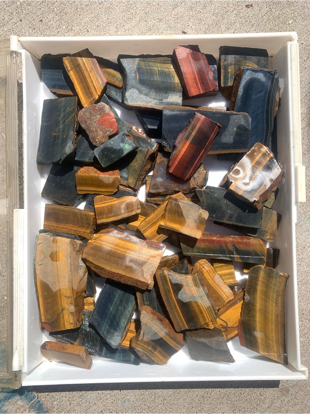 Natural Tiger Eye Stone Slab Assortment - Polished Brown & Gold